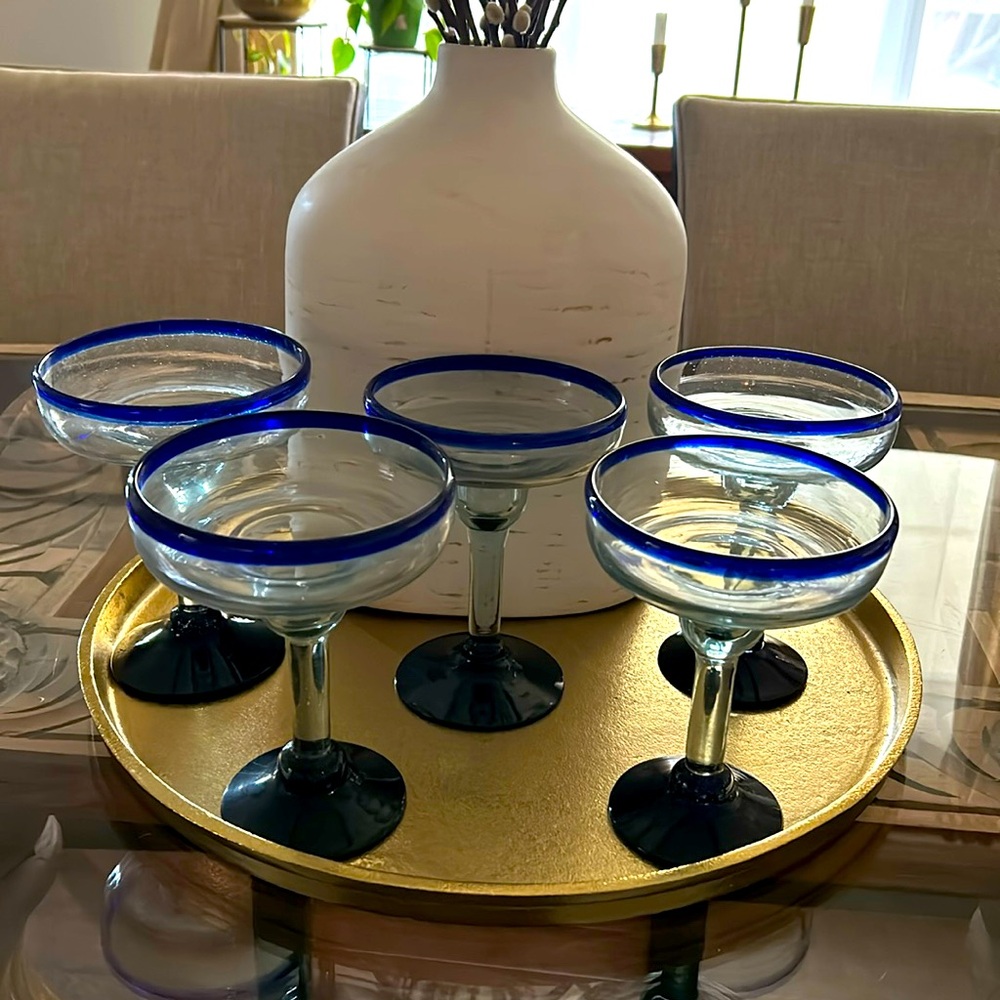 5 tall glasses for margaritas-parfait etc.